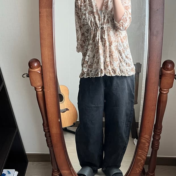 빈티지 플라워 패턴 여름 가디건