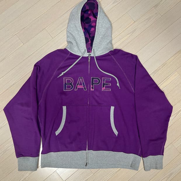 베이프 후드집업 카모 퍼플