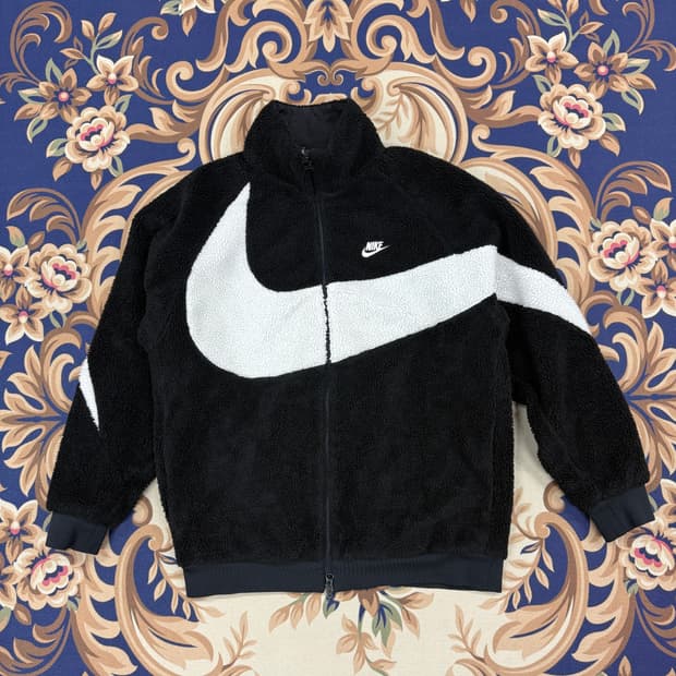 (XL)나이키 Nike 빅스우시 양면 플리스 자켓(블랙,검흰)