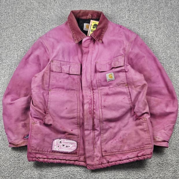 칼하트 핑크 다이드 커스텀 초어 워크 자켓 (상세설명참조) / 10277