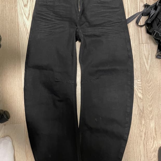 쿠어 커브드 팬츠 블랙 L