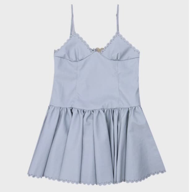 프레클 lace faux leather dress