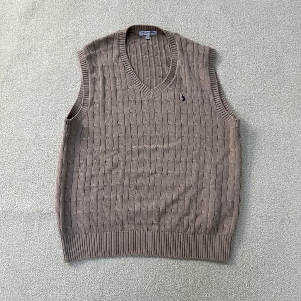 XL 유에스폴로 케이블 니트 베스트 0223T