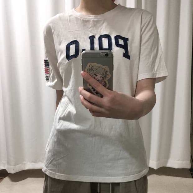 폴로 랄프로렌 화이트 성조기 빅로고 반팔 티