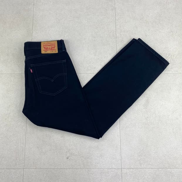 리바이스 505 레드 탭 블랙 스트레이트 데님 진 (33)