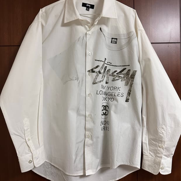 스투시 월드투어 셔츠 화이트