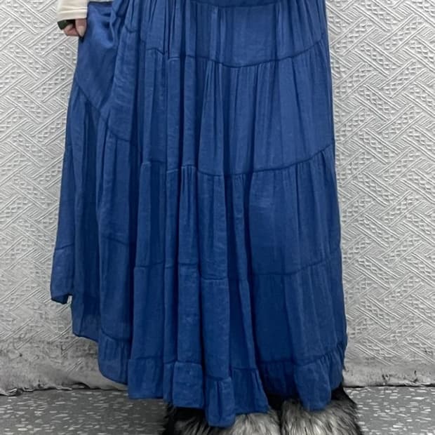 빈티지 모리걸 밴딩 여리 샤 롱스커트 30인치 C08418