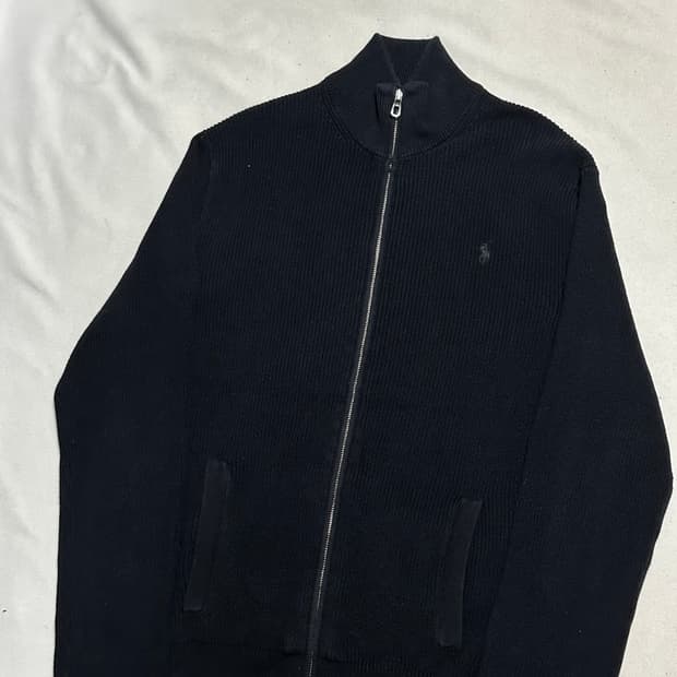 XL 폴로랄프로렌 블랙 포니 코튼 니트 집업