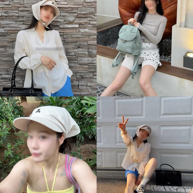 베이지 귀요미 레스트앤레크레이션 스카프캡 볼캡 모자 