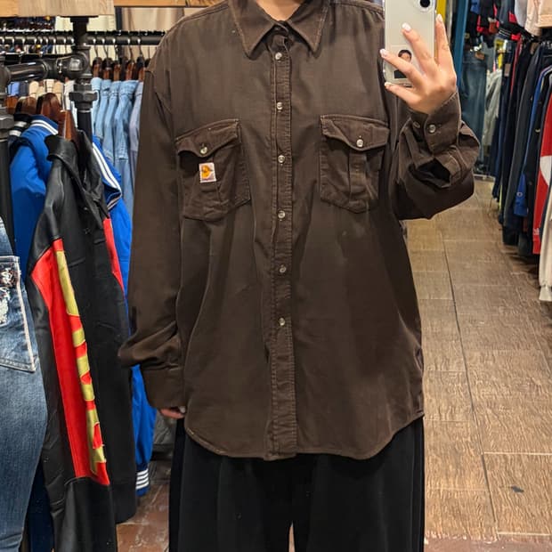 [HI] 칼하트 코듀로이 긴팔 셔츠 브라운