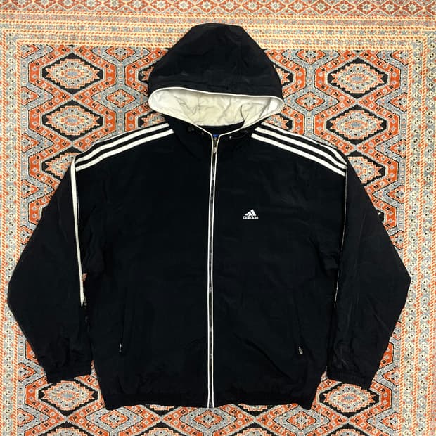 아디다스 삼각로고 블랙 후드 점퍼 남성100