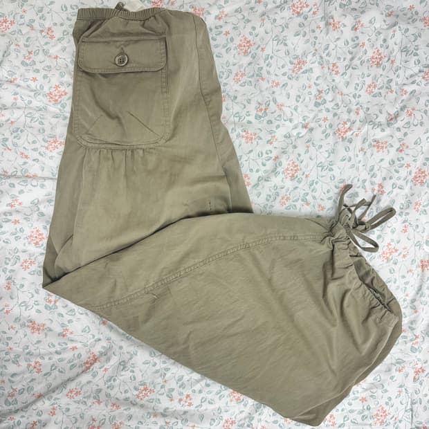 SHIRRING TOBI PANTS KHAKI