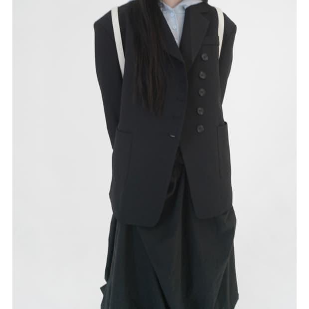 애프터먼데이 porter unbalance jacket (black)