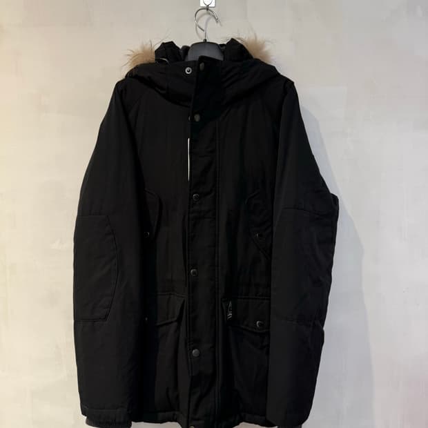 캉골 블랙 퍼 패딩