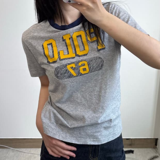 폴로 랄프로렌 배색 반팔 티셔츠