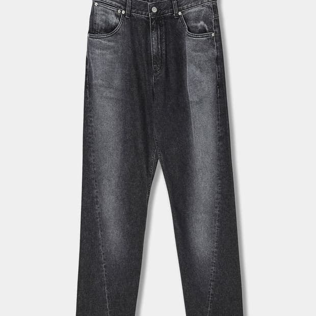 애프터프레이 스트레이트 워시드 데님 진스 차콜 m