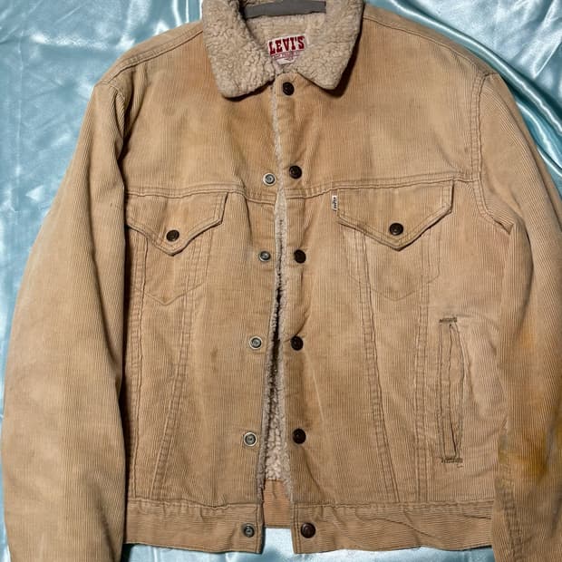 80s USA Levi's 리바이스 빈티지 코듀로이 베이지 쉐르파 자켓
