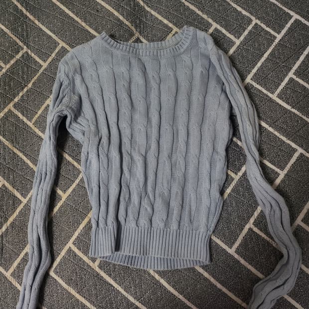 페일제이드 케이블 니트 스카이블루