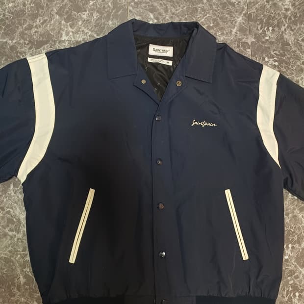 네이비 코치 자켓 (Saintpain)-오버핏