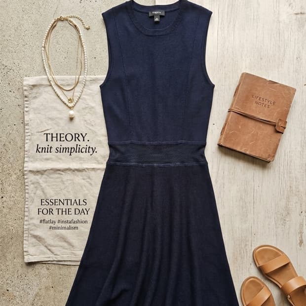 띠어리(Theory) 정품 네이비 니트 민소매 원피스