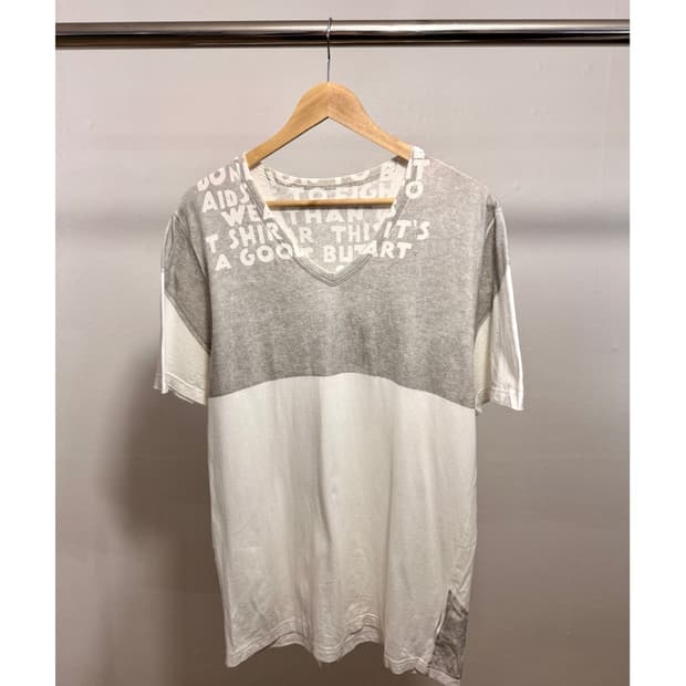 AIDS T-shirt Silver White