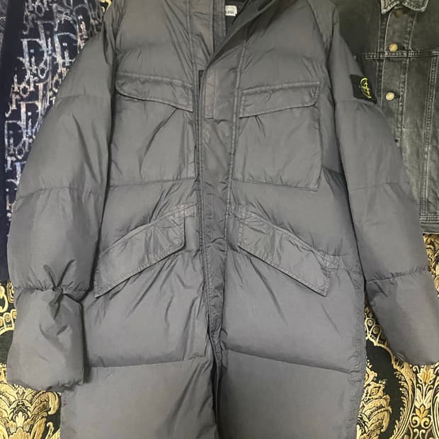 [정품] 스톤아일랜드 크링클랩스 롱패딩 그레이 L