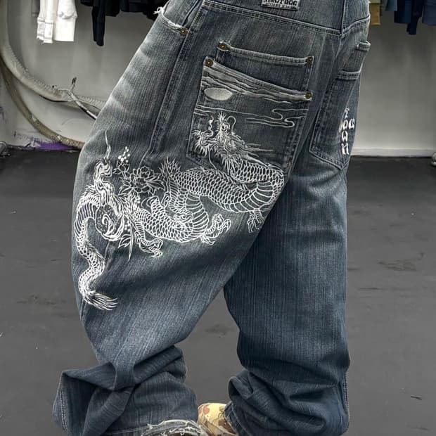 도그타운 오리엔탈 드래곤 데님팬츠