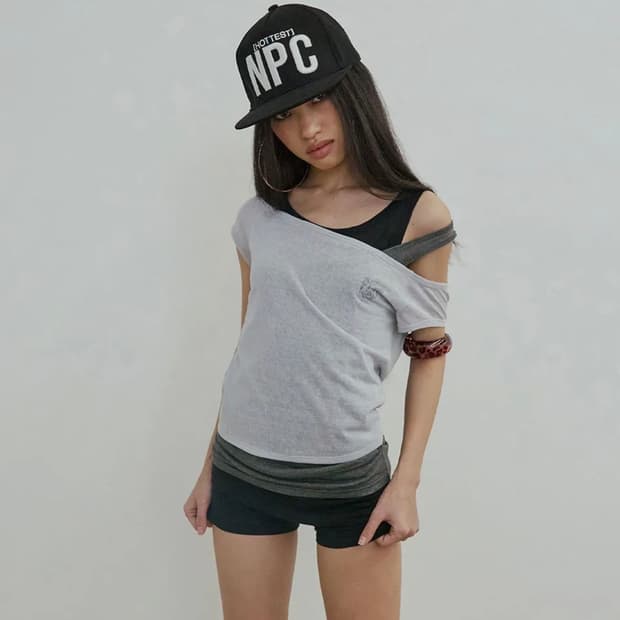 스컬프터 Lazy sleeveless Layered Tee