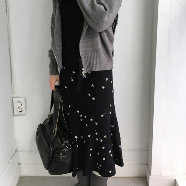 나의 나인 별 미디 스커트