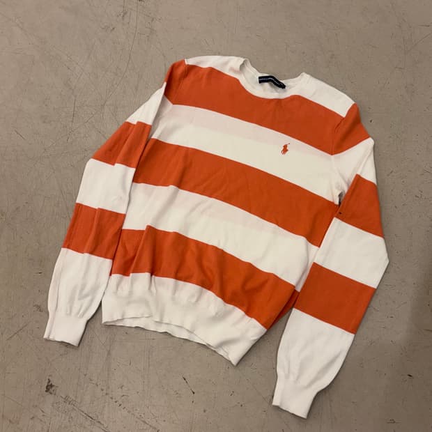 폴로 랄프로렌 오렌지 스트라이프 니트