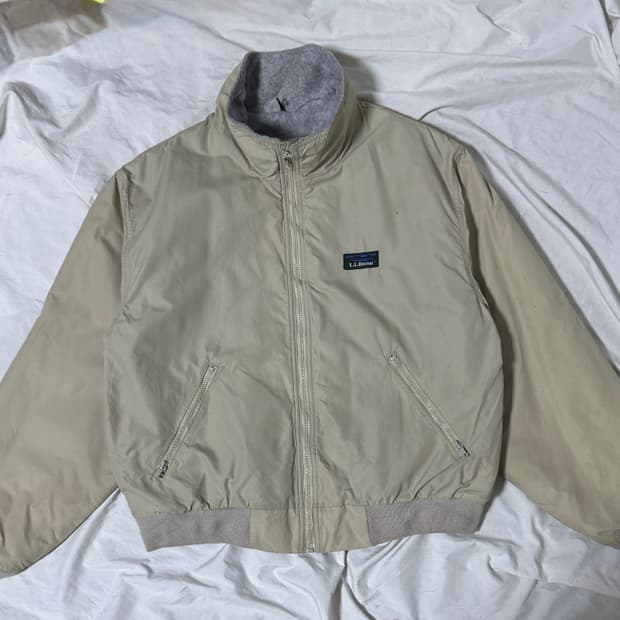 80s usa 엘엘빈 나일론 웜업 자켓 안감 플리스 