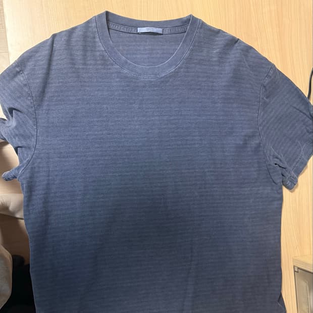 다이브인 DYED STRIPE COTTON T-SHIRT (BLUE)