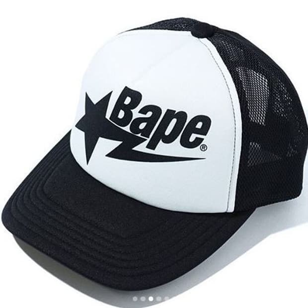 베이프 스타 메쉬 캡 블랙