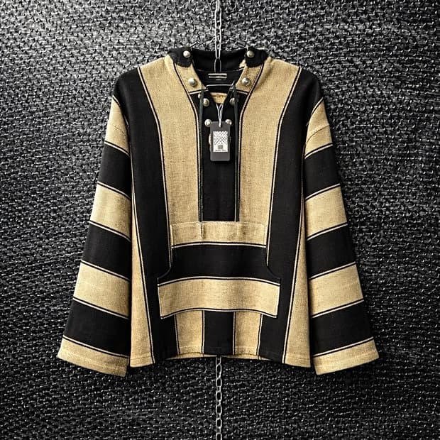 생로랑 15SS 스트라이프 린넨후드