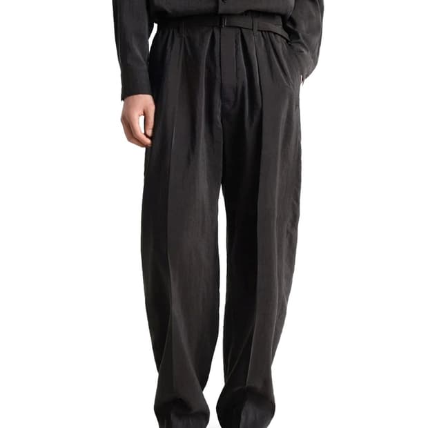 르메르 드라이 실크 벨티드 팬츠 48(m) 다크 에스프레소