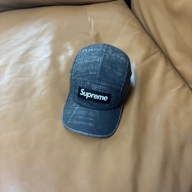Supreme 슈프림 워시드 코듀라 블랙 캠프캡 모자 (Black)