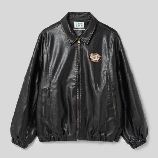 샌드사운드(sand sound) 오버핏 비건레더 점퍼