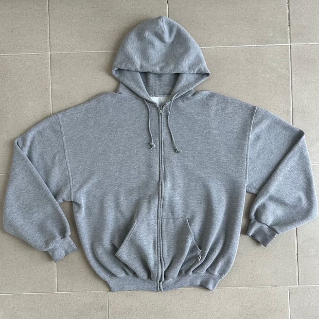 00s 빈티지 러셀 후드집업 그레이 XL