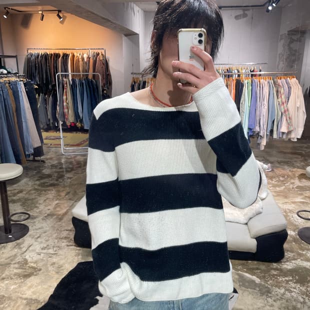 폴로 랄프로렌 와플 스트라이프 니트 