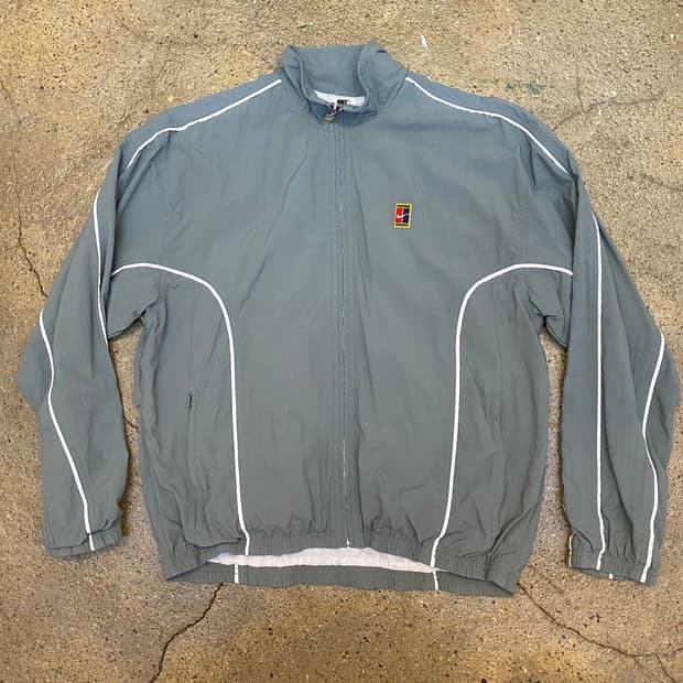 USA 90s 빈티지 나이키 바람막이 회색 테니스 코트