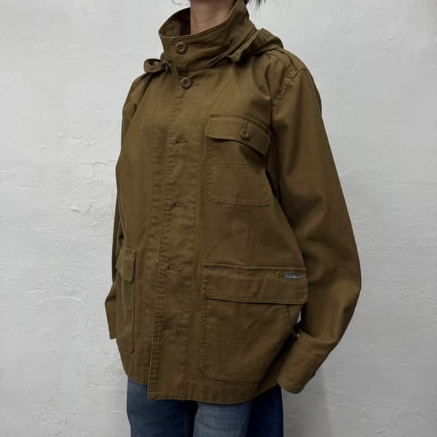 에디바우어(EDDIE BAUER) 브라운 후드 밀리터리 초어 코트 자켓