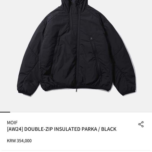 Moif(모이프) 더블집 인슐레이티트 파카