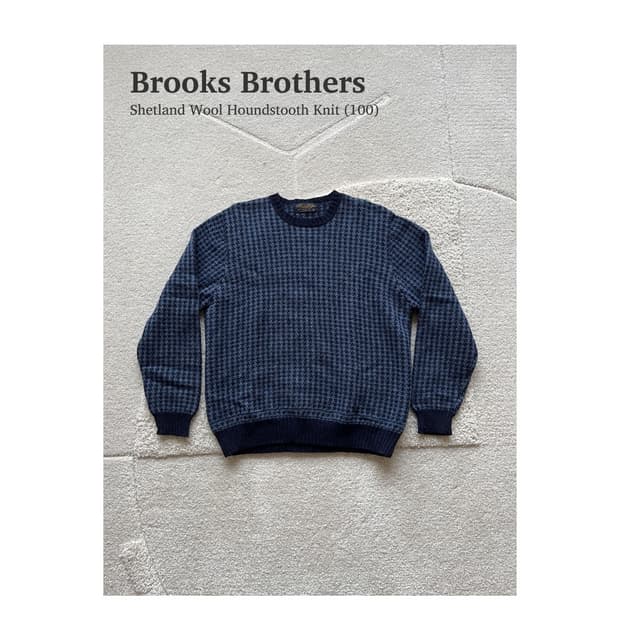90s 브룩스 브라더스 셔틀랜드 울 하운드투스 니트 (100)