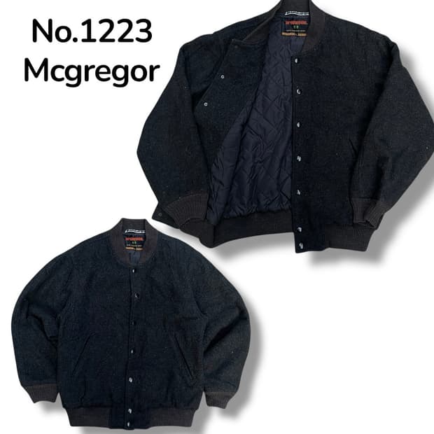 90s 맥그리거 울 스타디움 바시티 자켓 블루종 L