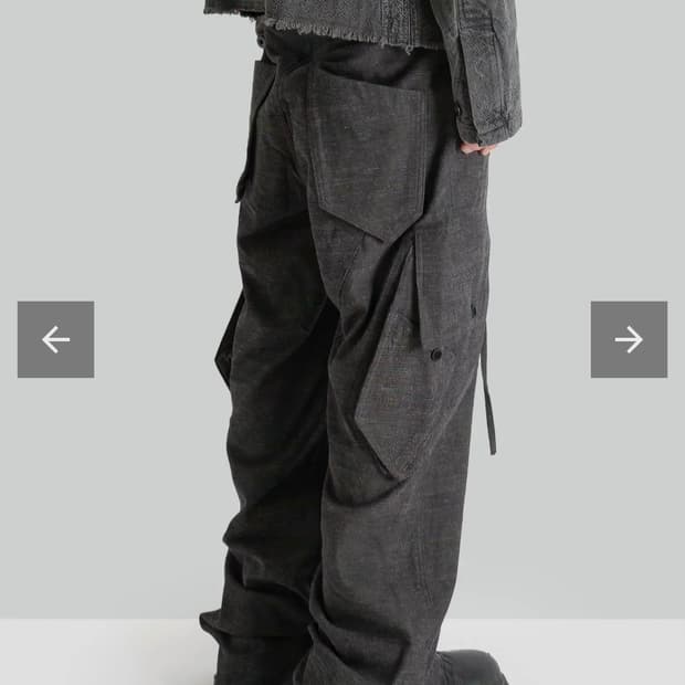 블랙멀 카고팬츠 slub grey s사이즈