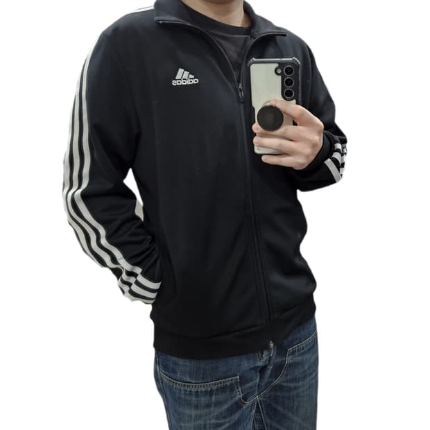 L 100 아디다스 검흰 져지 트랙탑