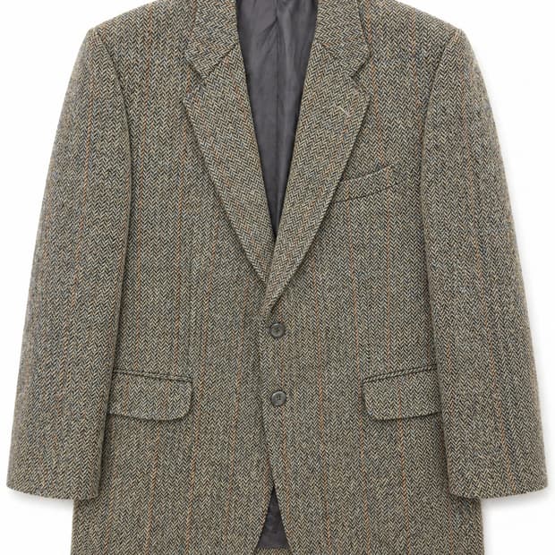 해리스 트위드 헤링본 자켓