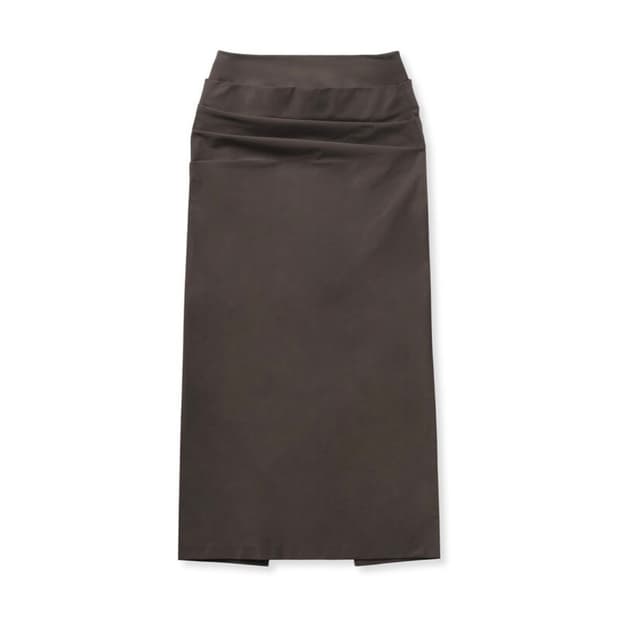 카일로 나일론 롱 스커트 브라운