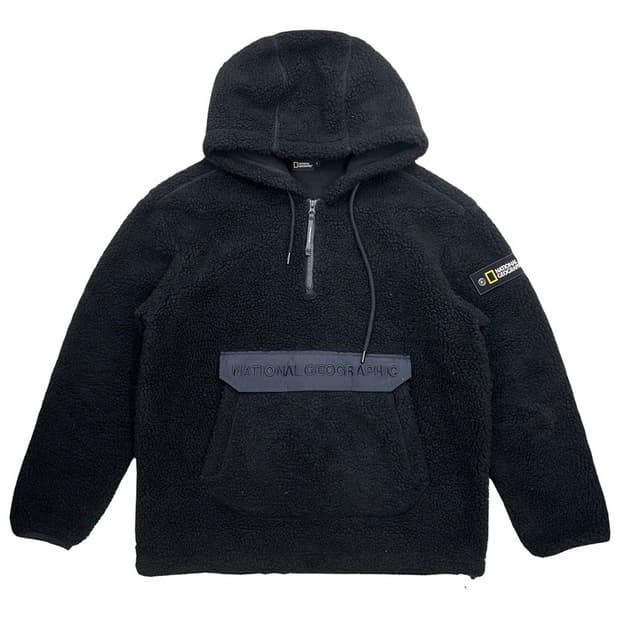 내셔널지오그래픽 차퍼 플리스 뽀글이 아노락 블랙 L