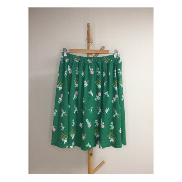 Ne-net 네넷냐 곰돌이 프린팅 태리 그린 스커트